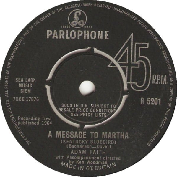 Adam Faith - A Message To Martha (Kentucky Bluebird) (7