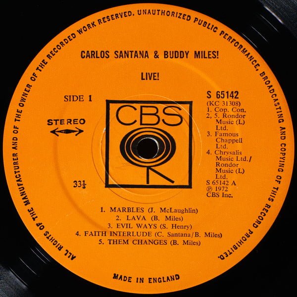 Carlos santana buddy miles on sale