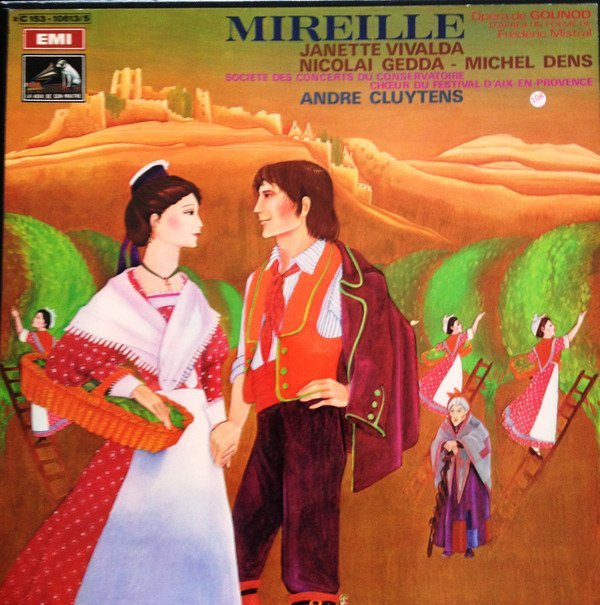 Gounod* - Janette Vivalda, Nicolai Gedda, Michel Dens, Société Des Concerts Du Conservatoire*, Choeurs Du Festival D'Aix-En-Provence, André Cluytens - Mireille (3xLP, Album, Mono, RE + Box)