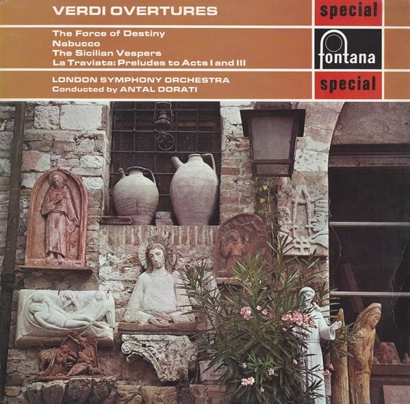 Verdi*, London Symphony Orchestra*, Antal Dorati - Overtures - The Force Of Destiny / Nabucco / The Sicilian Vespers / La Traviata: Preludes To Acts I And III (LP, RE)