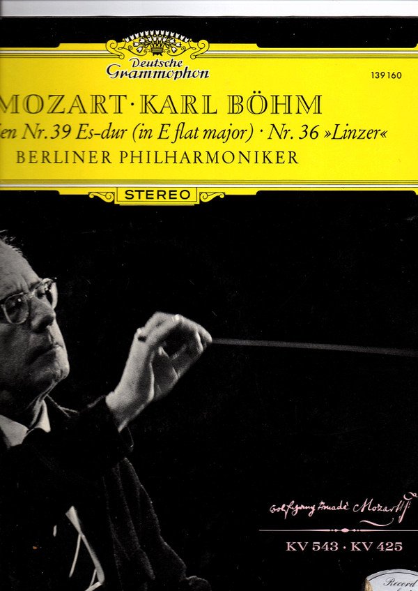 Mozart* / Karl Böhm, Berliner Philharmoniker - Symphonien Nr. 39 Es-Dur (In E Flat Major), Nr. 36 (Linzer) (LP, RE)