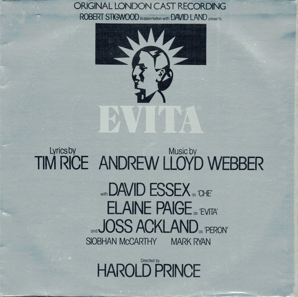 Original London Cast* Recording,  Robert Stigwood  In Association With David Land Presents, Lyrics By  Tim Rice , Music By  Andrew Lloyd Webber - Evita (LP, Album, Gat)