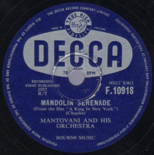 Mantovani And His Orchestra - Mandolin Serenade / The Spring Song