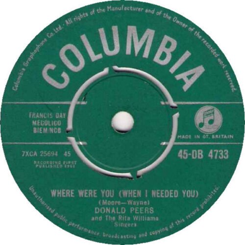 Donald Peers - Where Were You (When I Needed You)