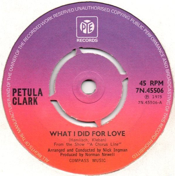 Petula Clark - What I Did For Love