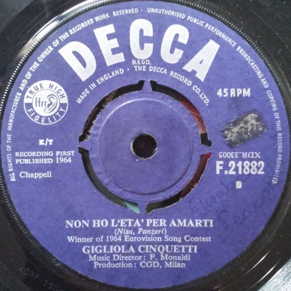 Gigliola Cinquetti - Non Ho L'Età Per Amarti