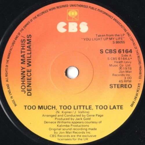 Johnny Mathis - Too Much, Too Little, Too Late
