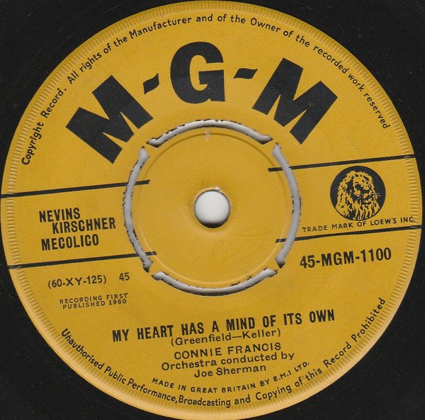 Connie Francis - My Heart Has A Mind Of Its Own