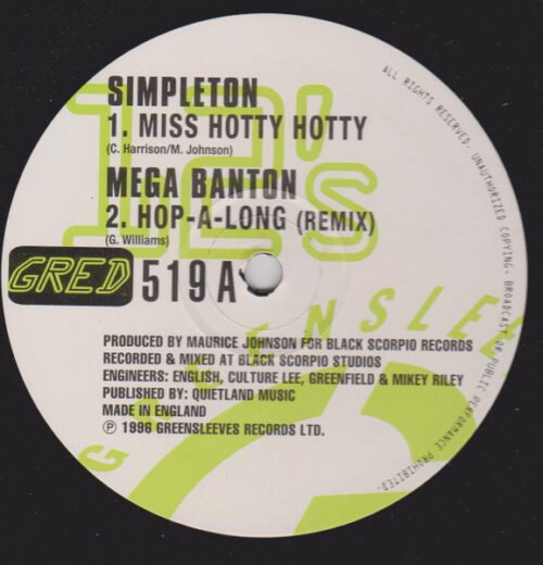Simpleton - Miss Hotty Hotty / Hop-A-Long (Remix) / Come Back Home / More Weed