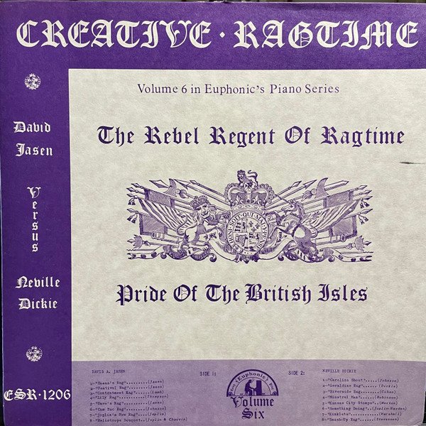 David A. Jasen - The Rebel Regent Of Ragtime vinyl record
