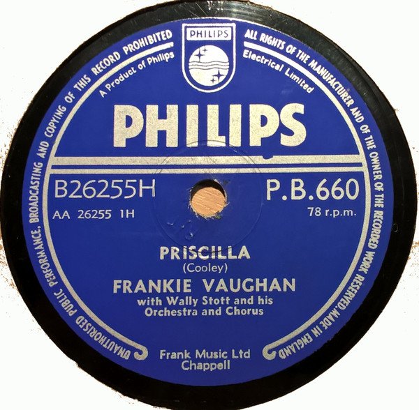 Frankie Vaughan - Priscilla / The Garden Of Eden vinyl record