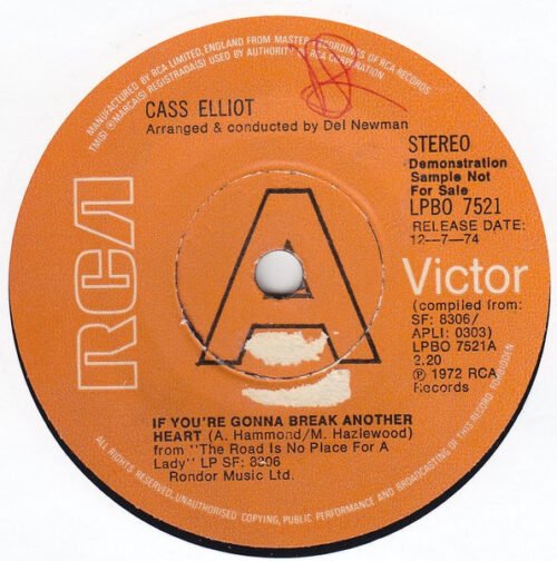 Cass Elliot - If You're Gonna Break Another Heart