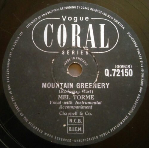 Mel Tormé - Mountain Greenery / Jeepers Creepers