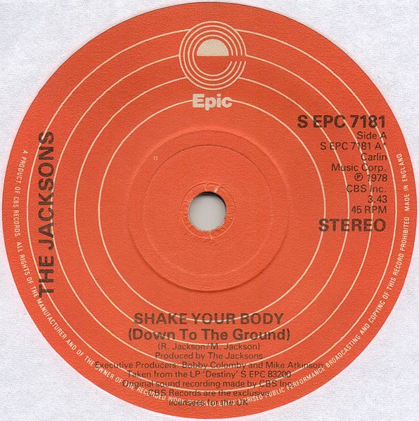 The Jacksons - Shake Your Body (Down To The Ground) vinyl record