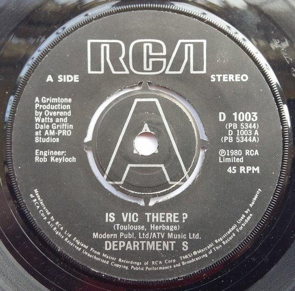 Department S - Is Vic There? vinyl record