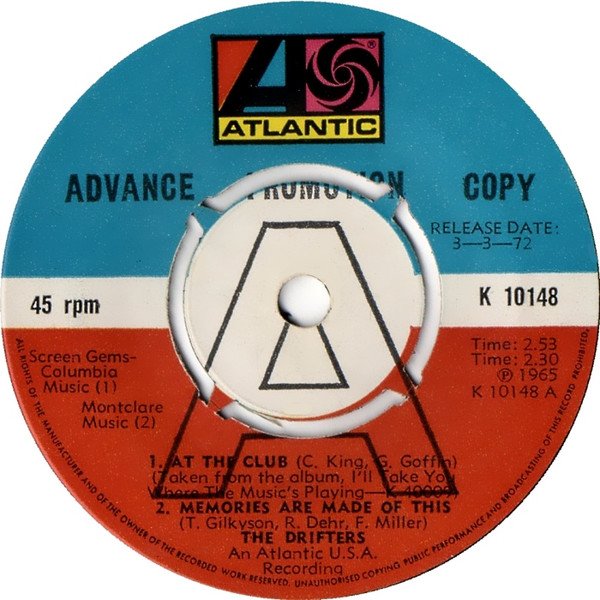 The Drifters - At The Club / Memories Are Made Of This / Saturday Night At The Movies vinyl record