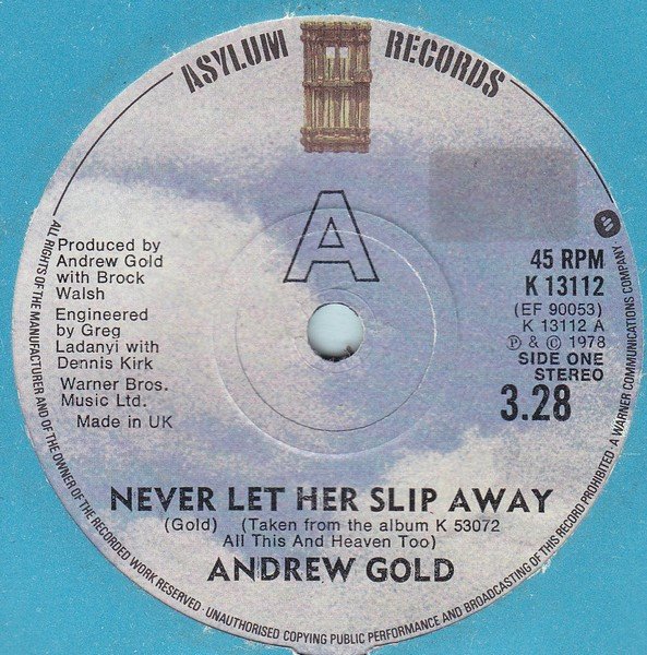 Andrew Gold - Never Let Her Slip Away vinyl record