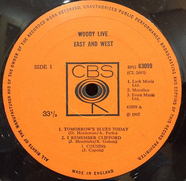 Woody Herman And The Swingin' Herd - Woody Live East And West vinyl record